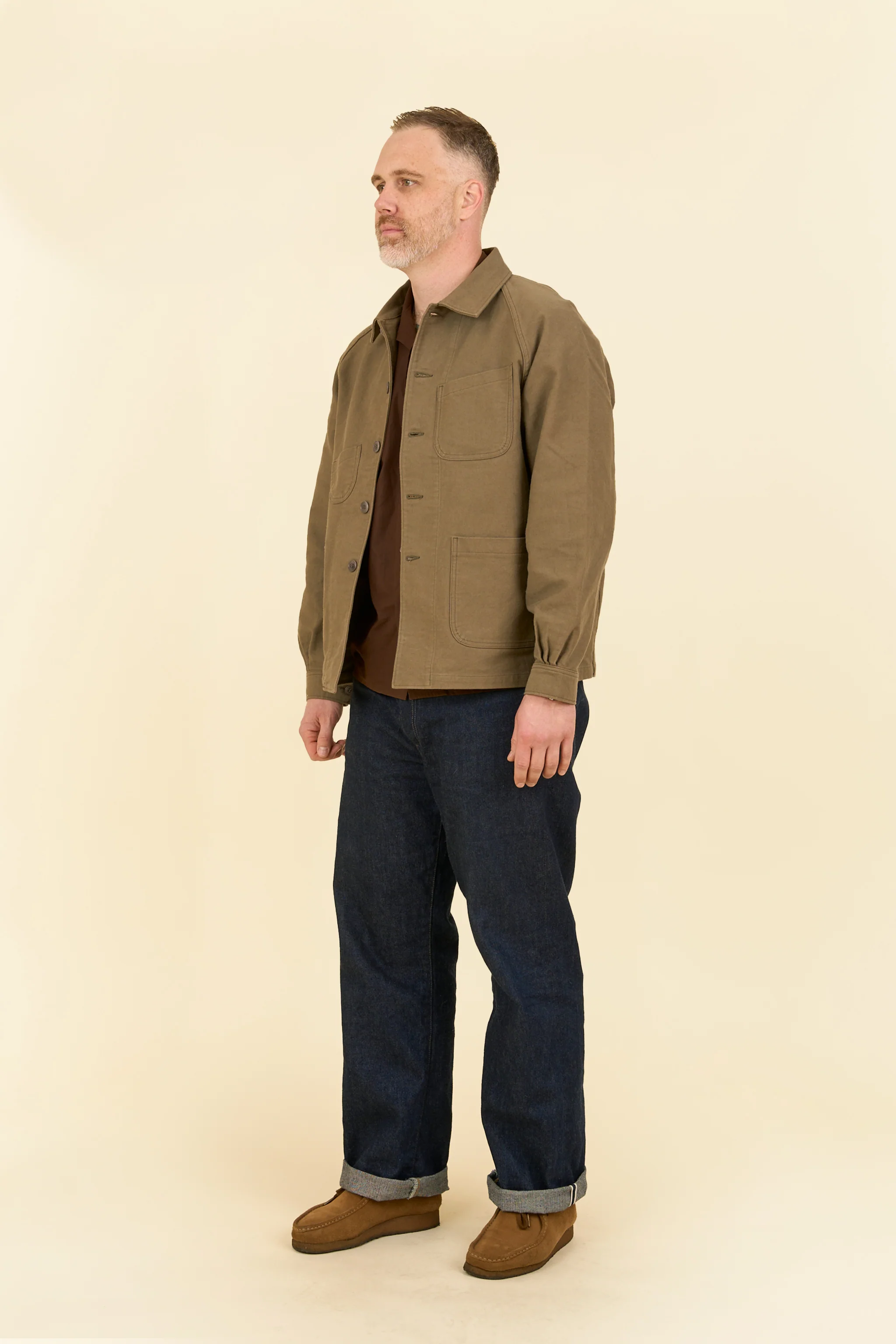 Pherrow's Nappa Workwear Jacket - Olive - Image 5
