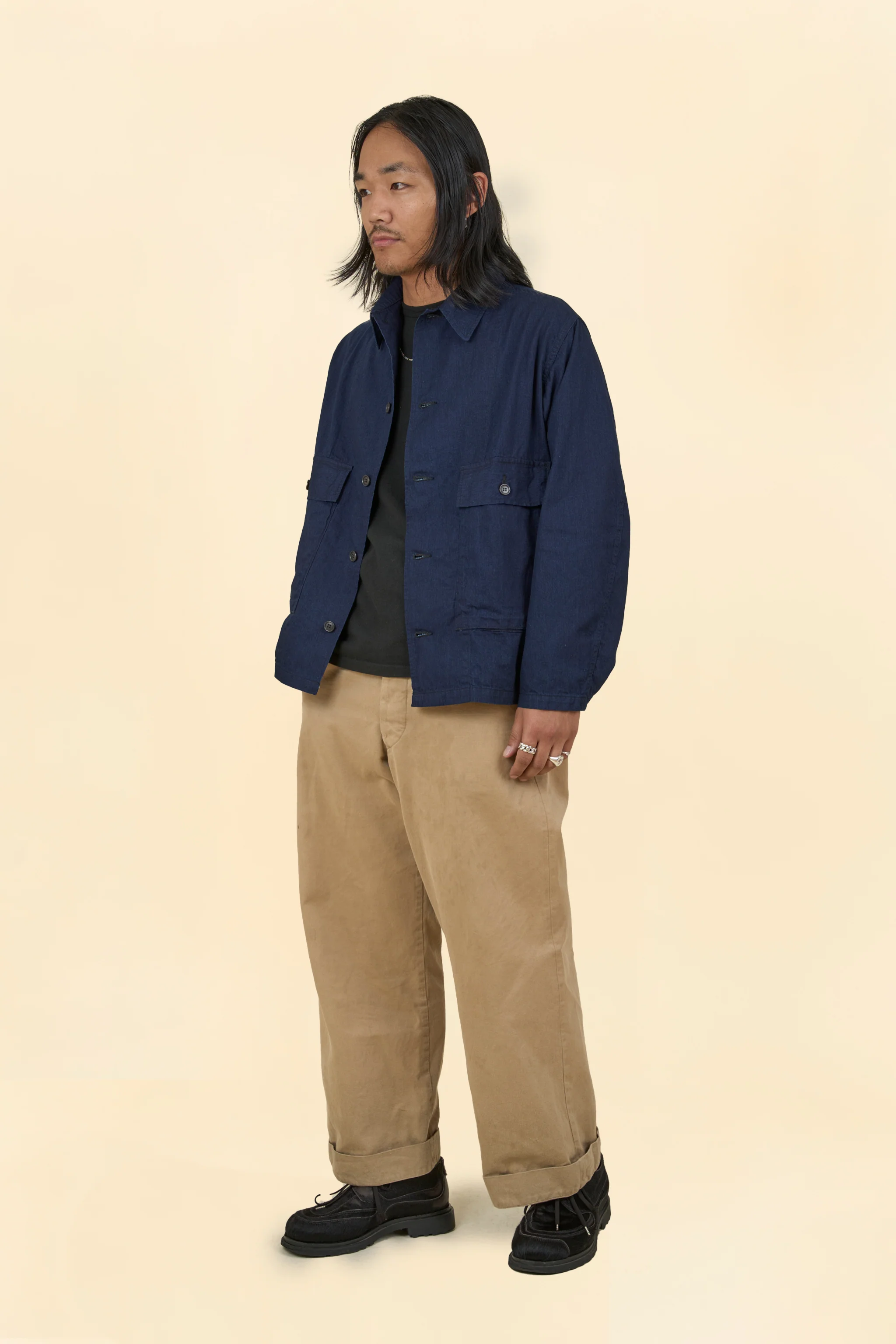 POST O'ALLS Walkabout Jacket - Vintage Twill Indigo - Image 3
