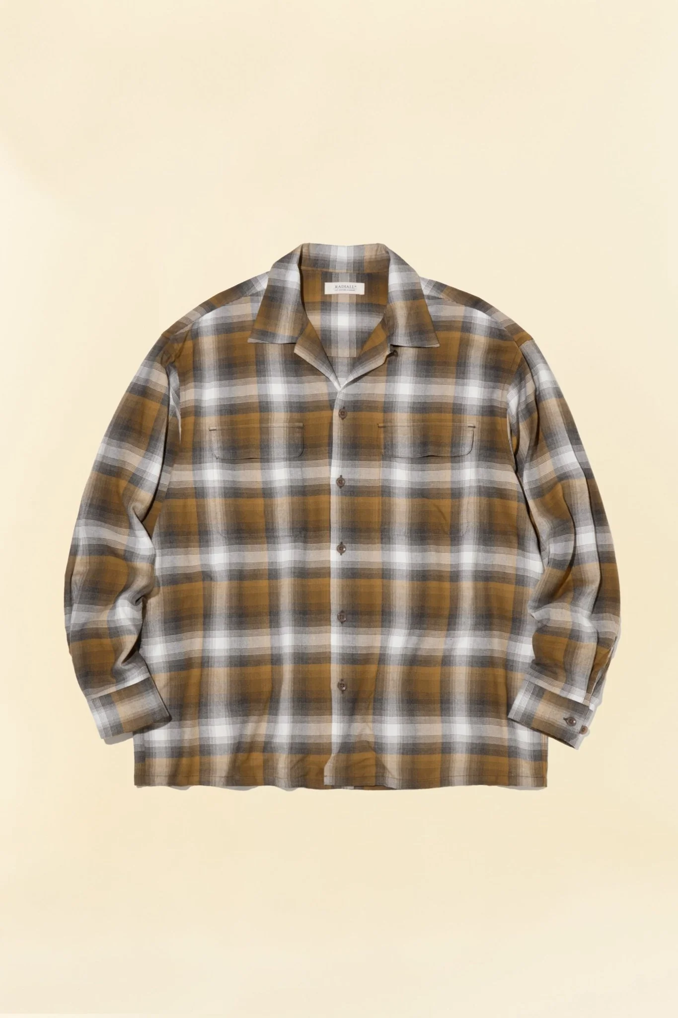 Radiall Belair Open Collar Shirt - Brown