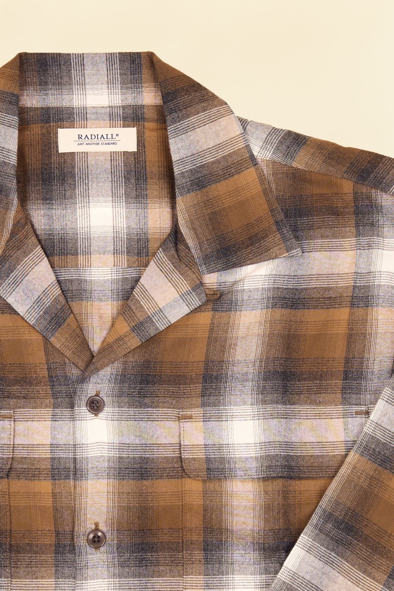 Radiall Belair Open Collar Shirt - Brown - Image 3