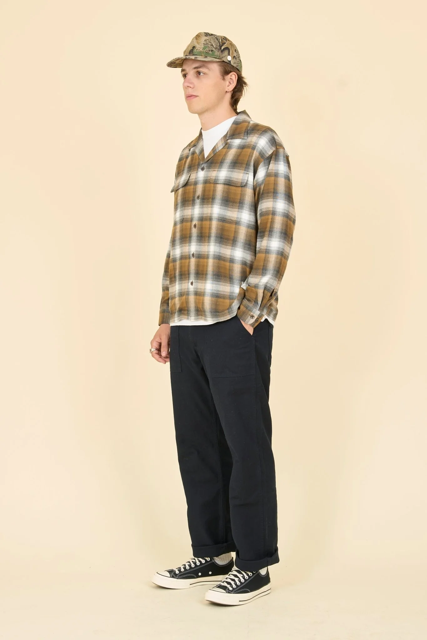 Radiall Belair Open Collar Shirt - Brown - Image 4