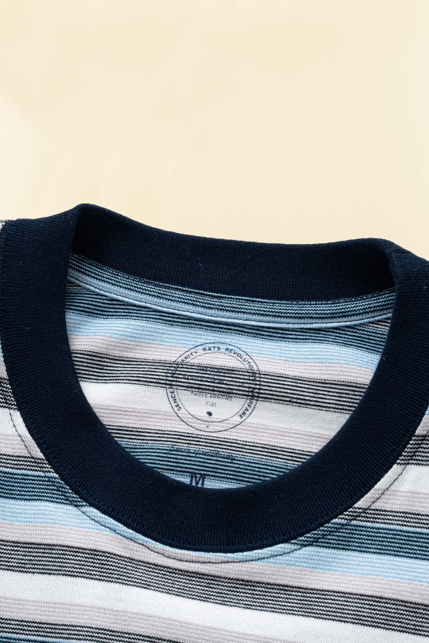 Rats Border Tee - Blue / White / Black - Image 3