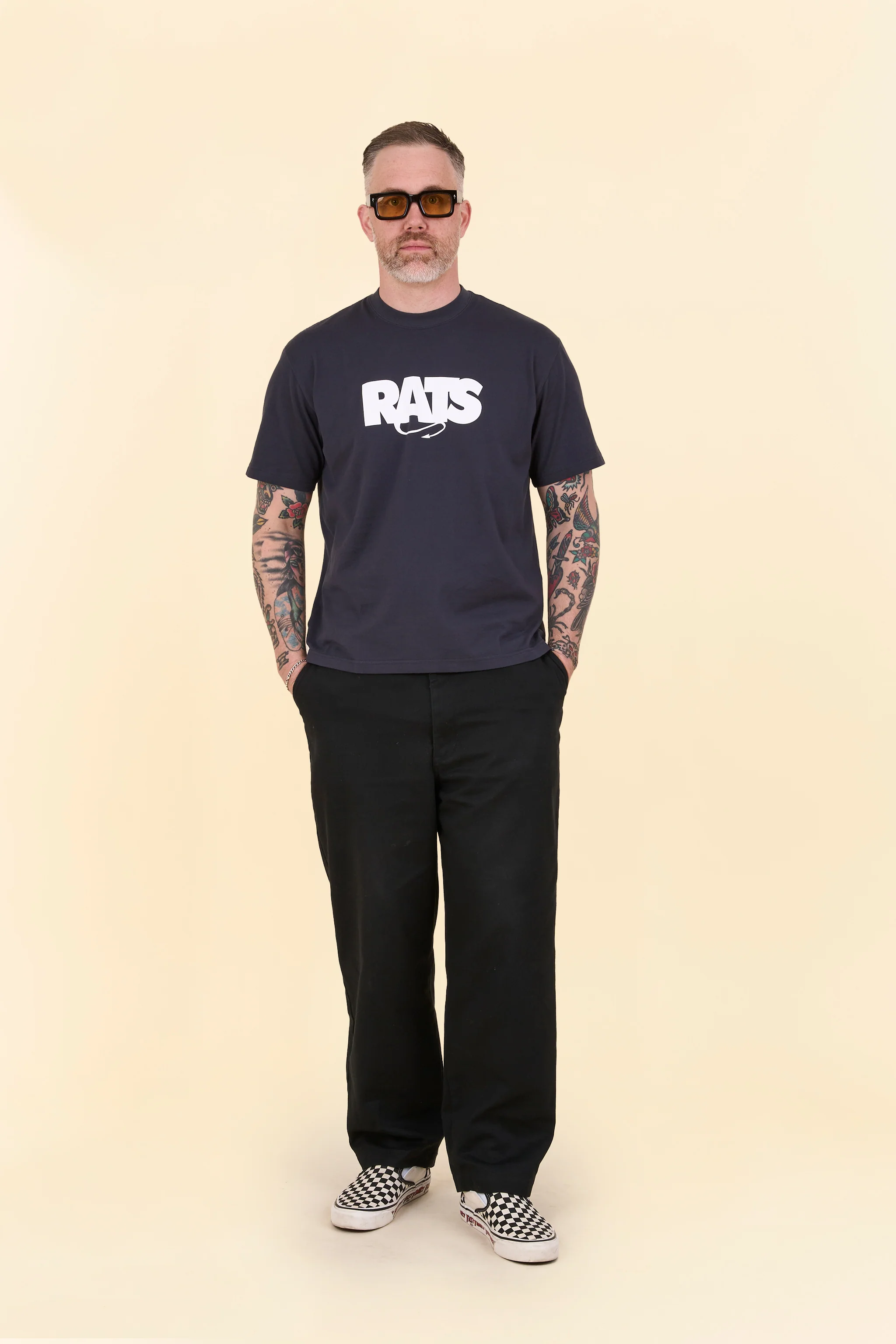 Rats Box Logo T-Shirt - Charcoal - Image 2