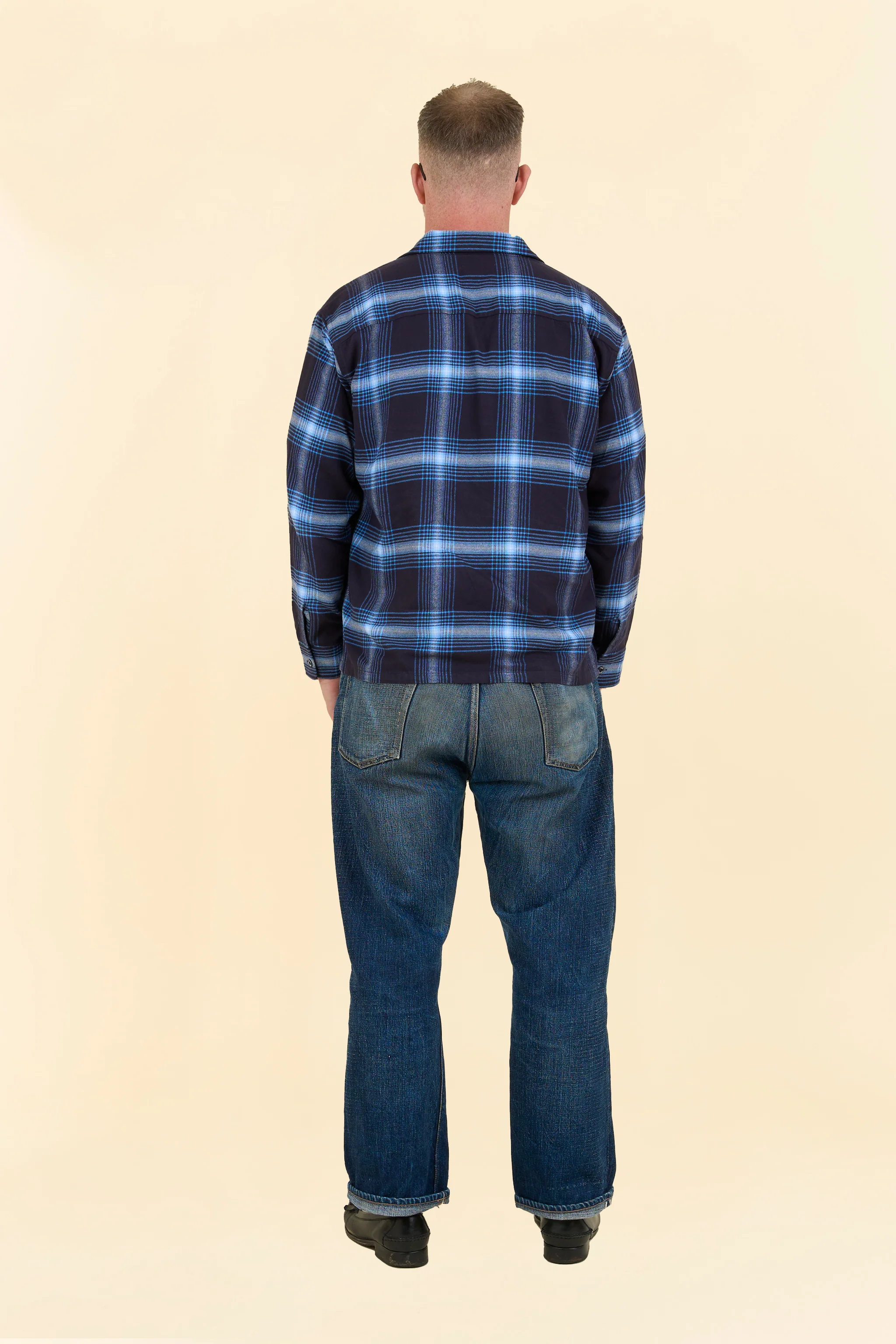Rats Cotton Rayon Check Shirt - Navy - Image 3