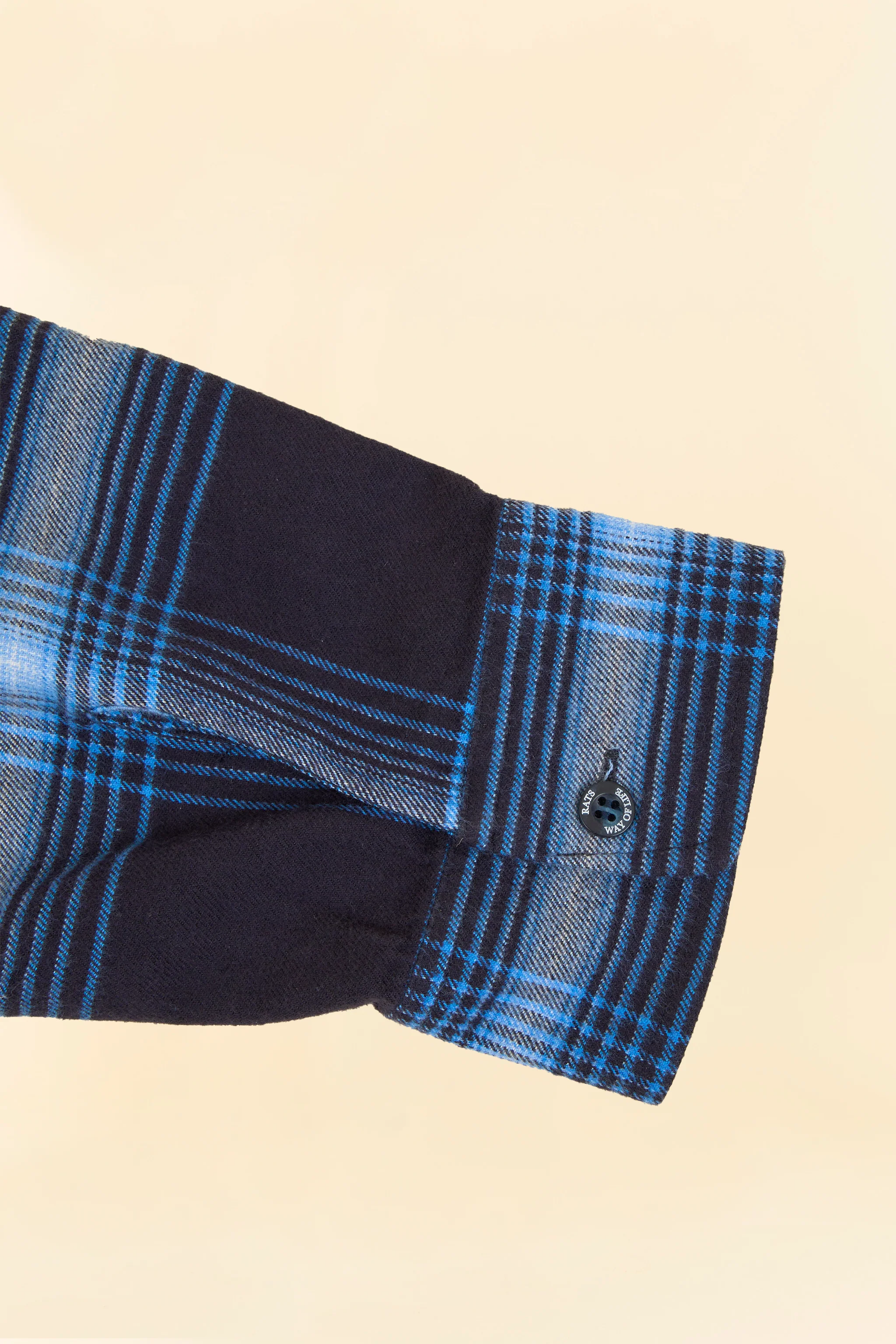 Rats Cotton Rayon Check Shirt - Navy - Image 6