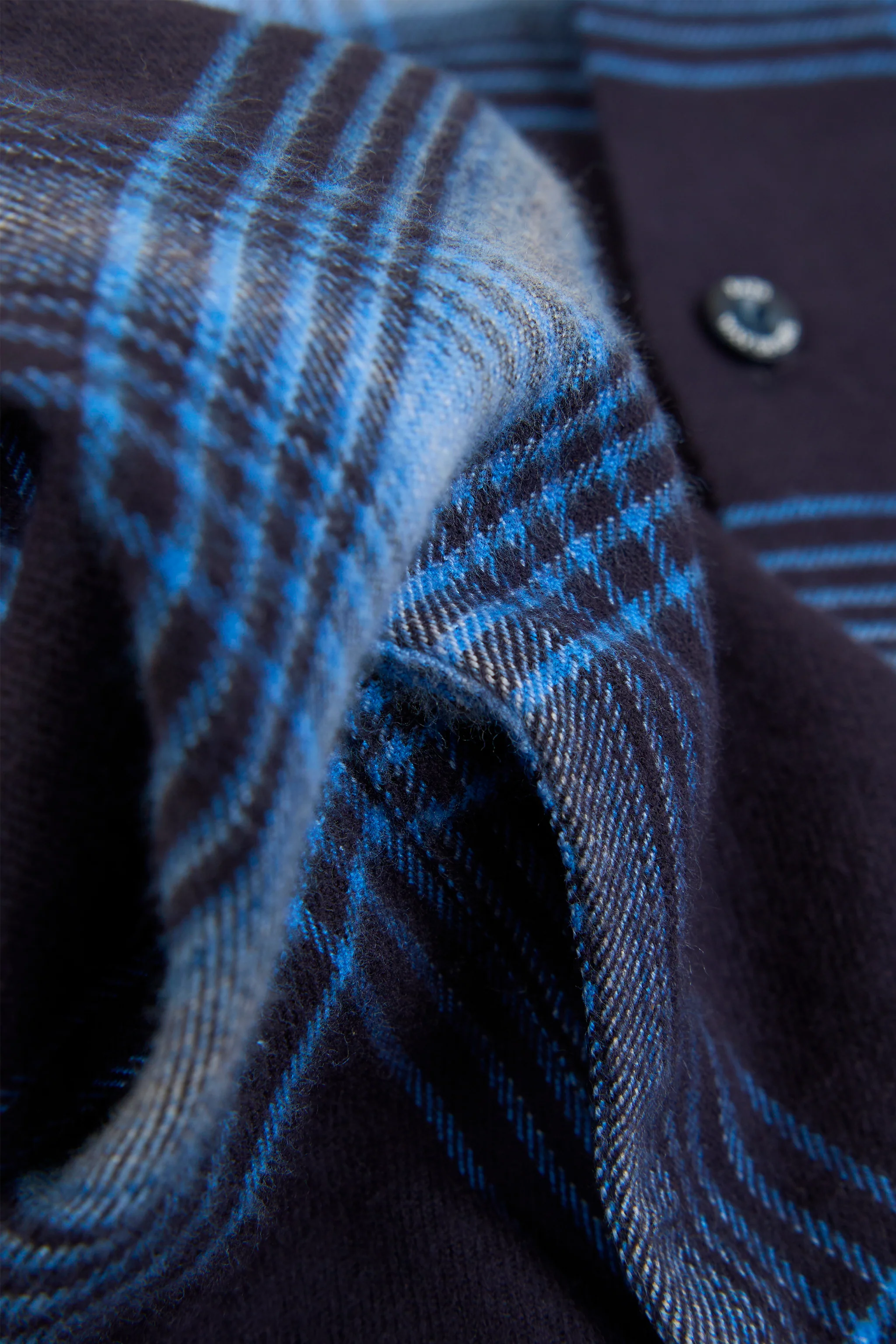 Rats Cotton Rayon Check Shirt - Navy - Image 7