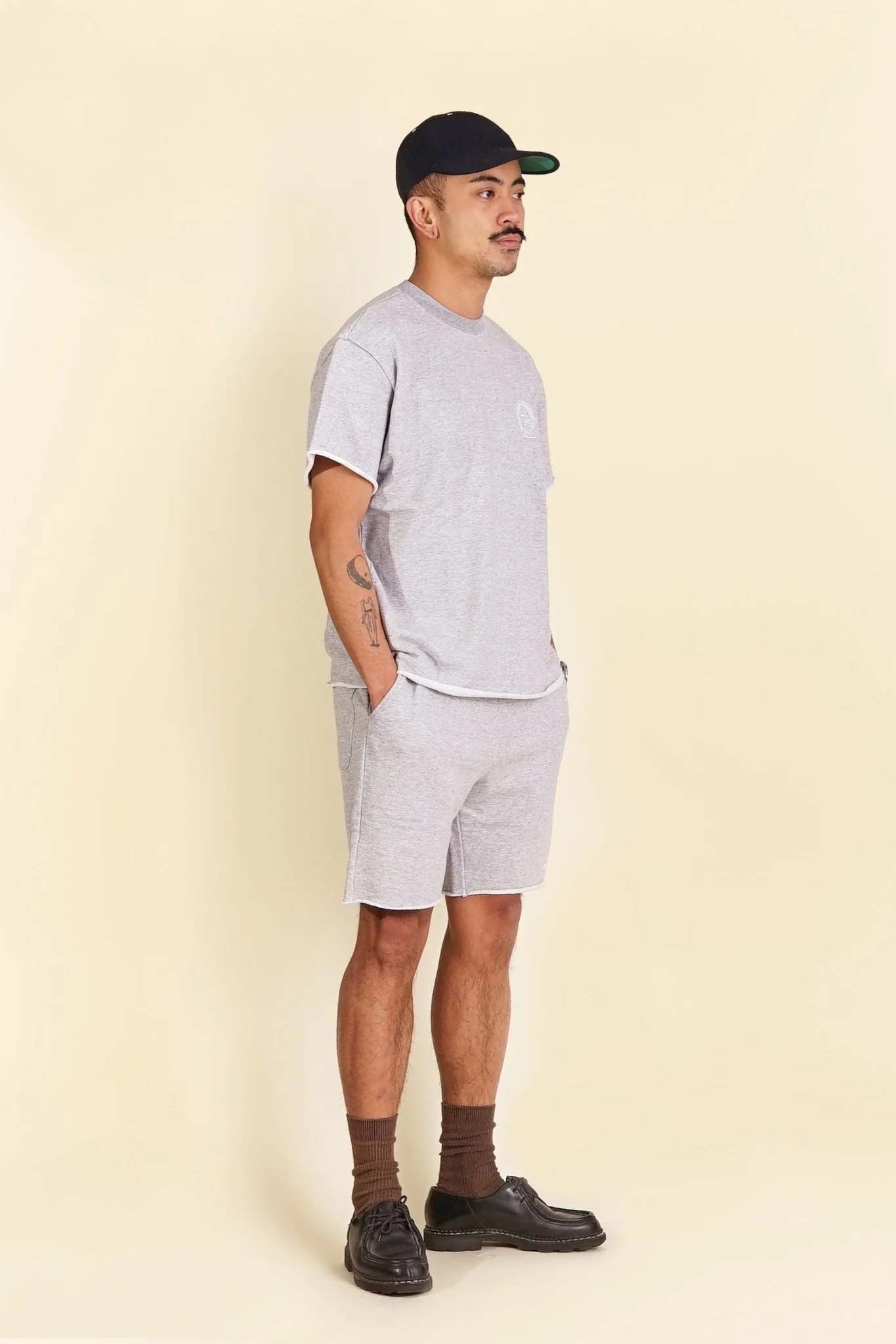 Rats Cut Off Sweat Short - Grey - Image 4