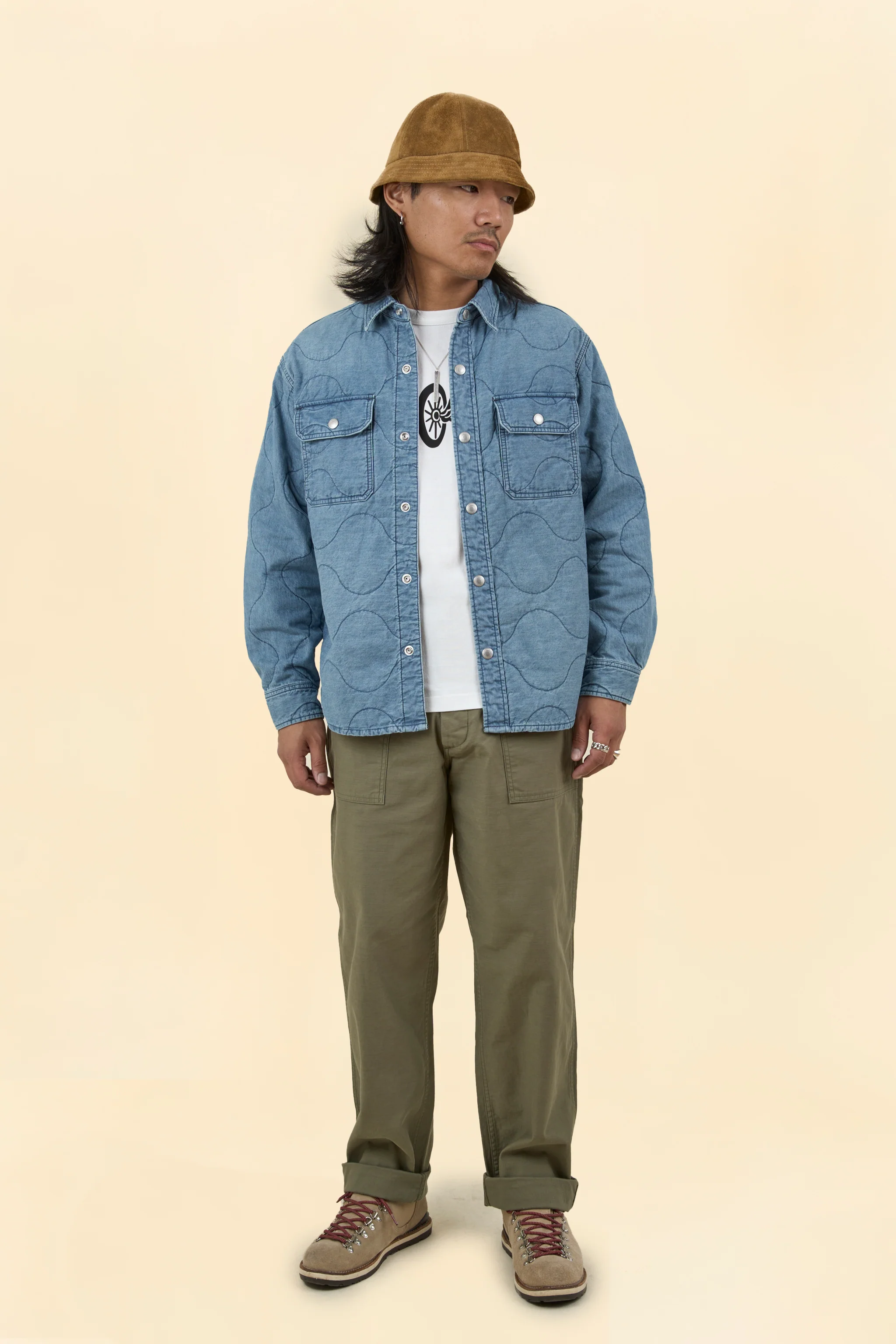 Rats Denim Quilted Shirt Jacket - Image 2