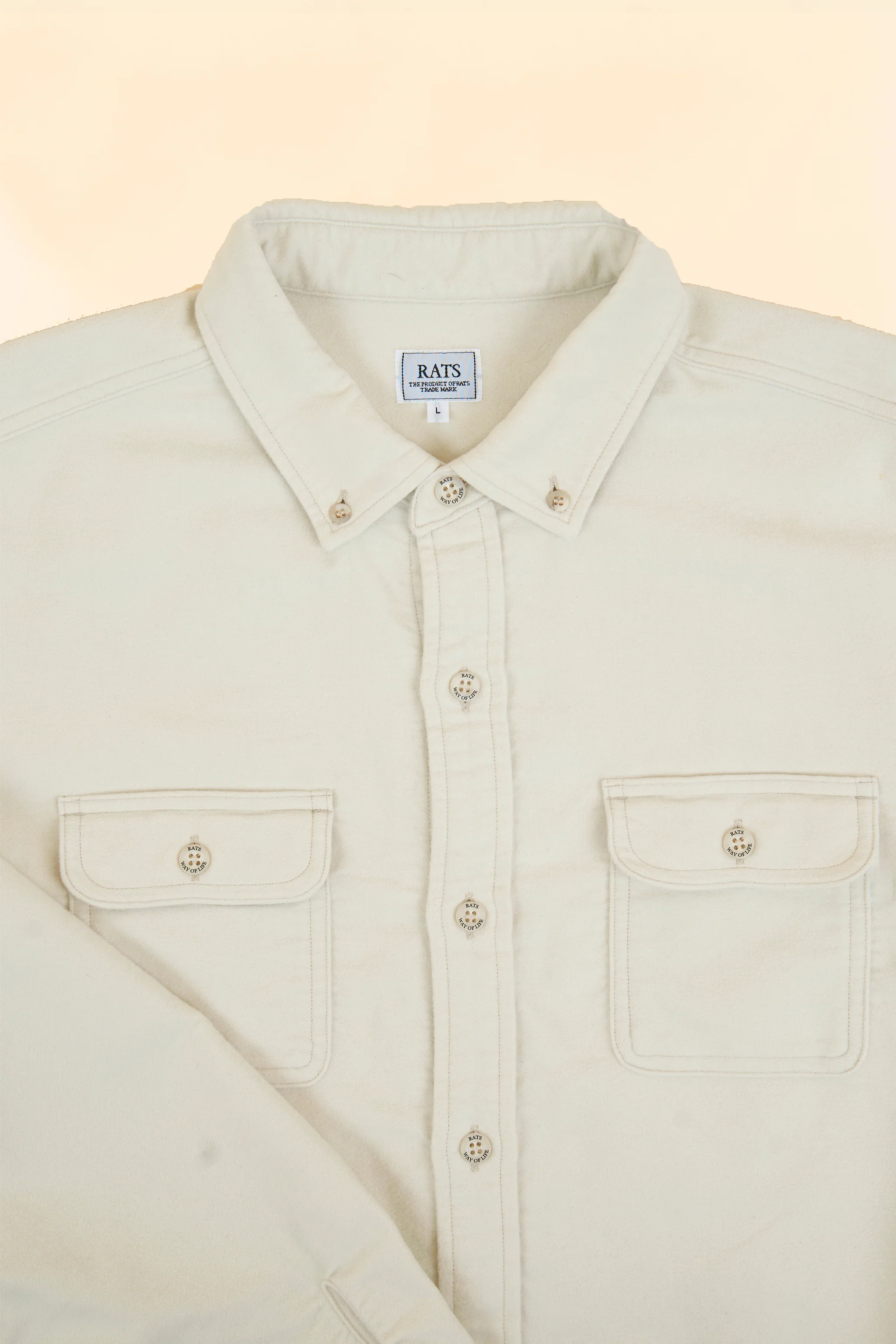 Rats Moleskin B.D Shirt - Ivory - Image 3