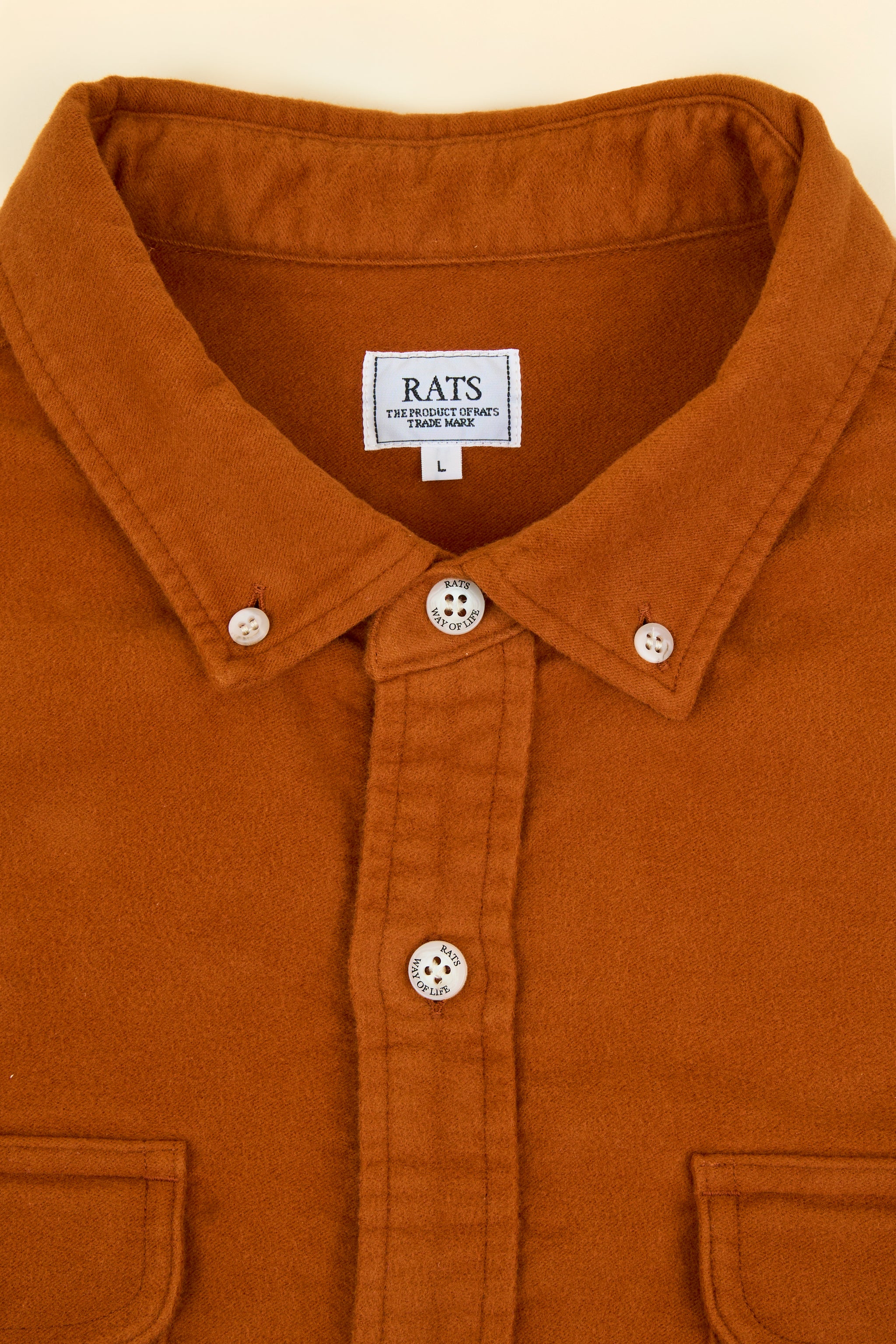 Rats Moleskin B.D Shirt - Orange - Image 11