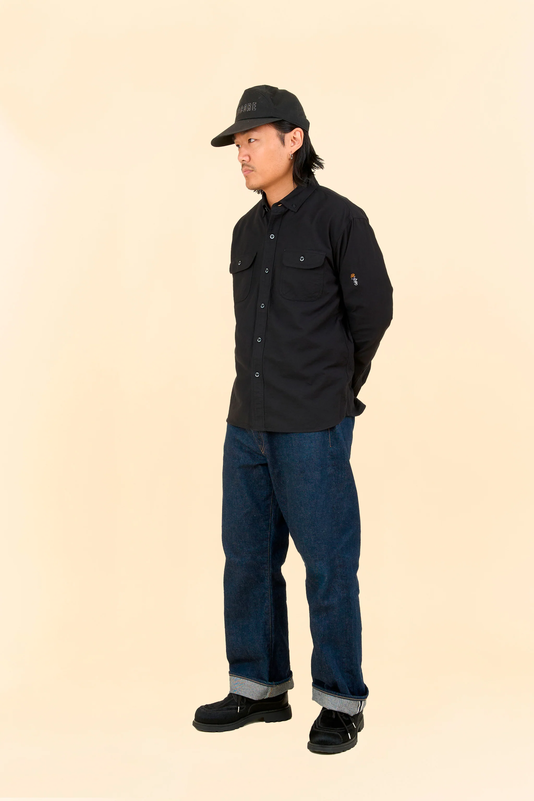 Rats Oxford B.D Shirt - Black - Image 5