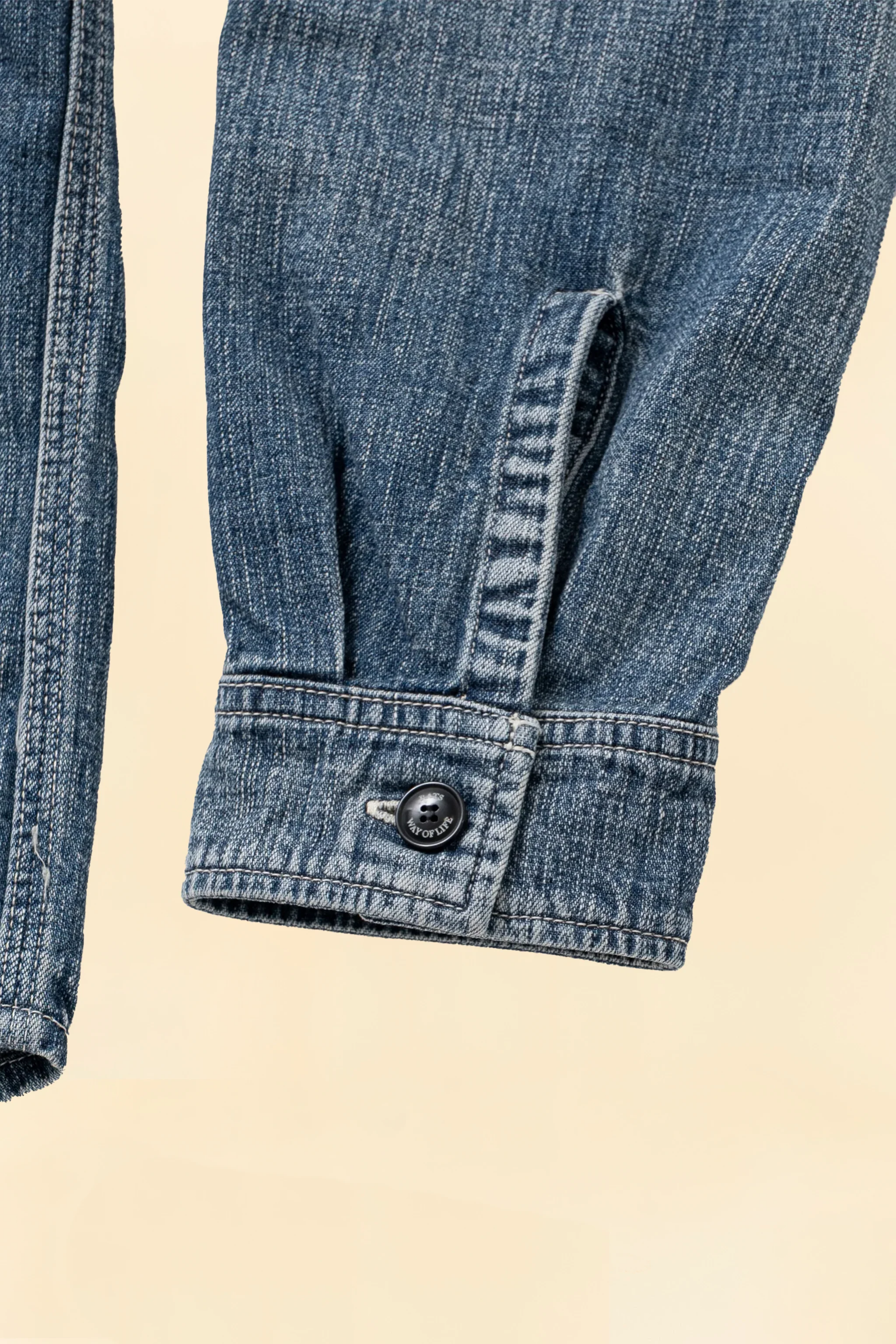 Rats Stand Collar Denim Shirt Indigo - Image 4