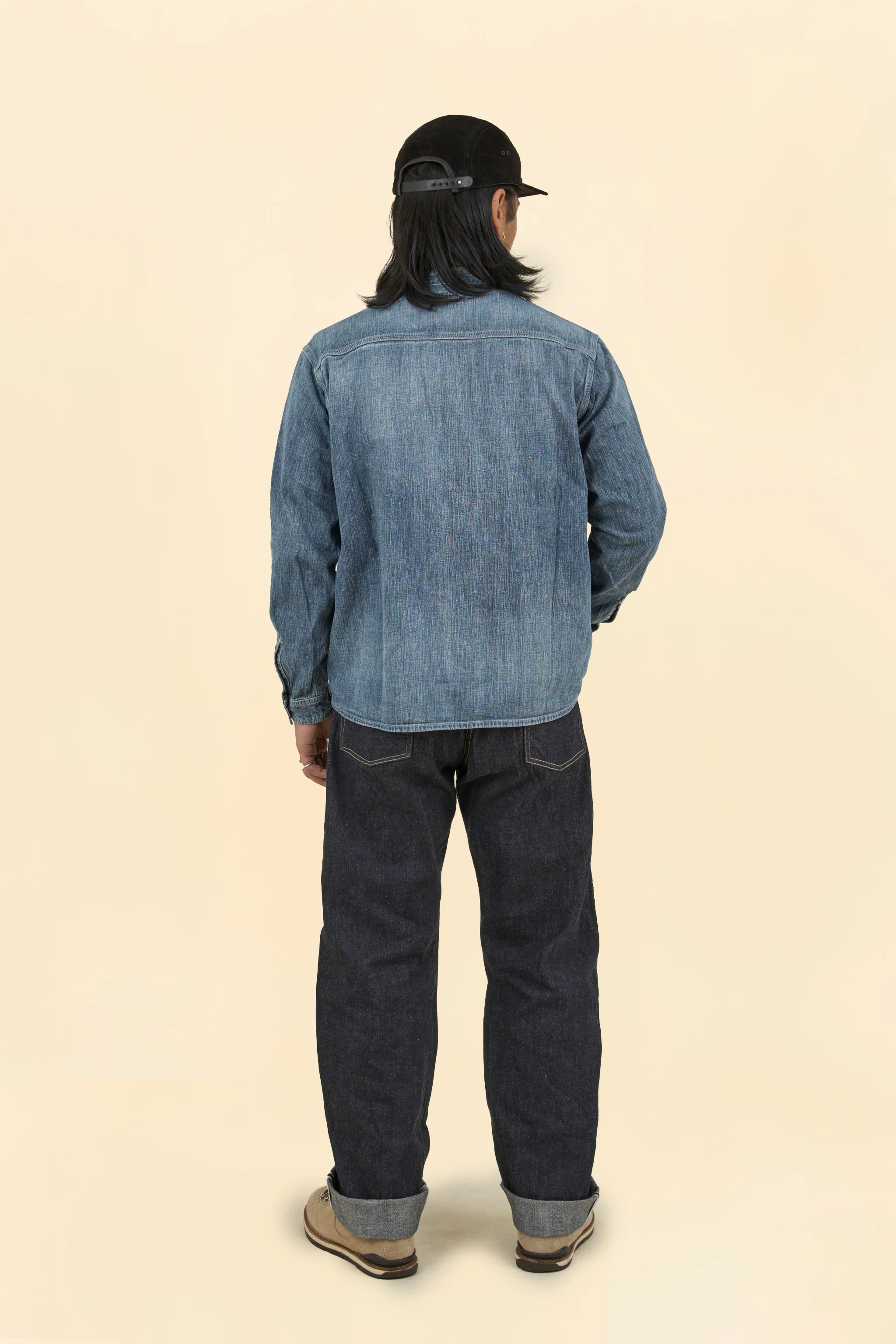 Rats Stand Collar Denim Shirt Indigo - Image 9