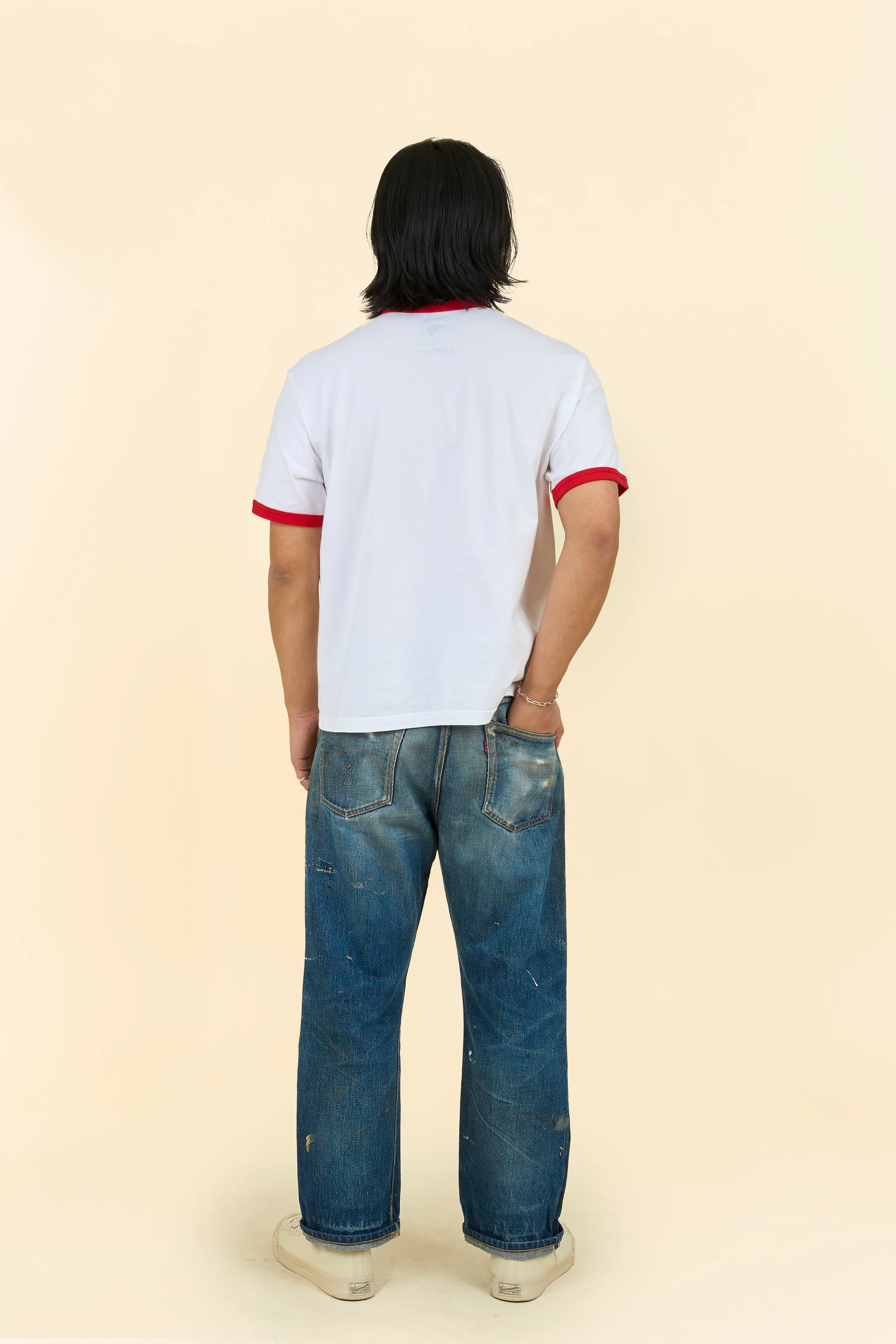 Rats Trim Pocket T-Shirt - White/Red - Image 4