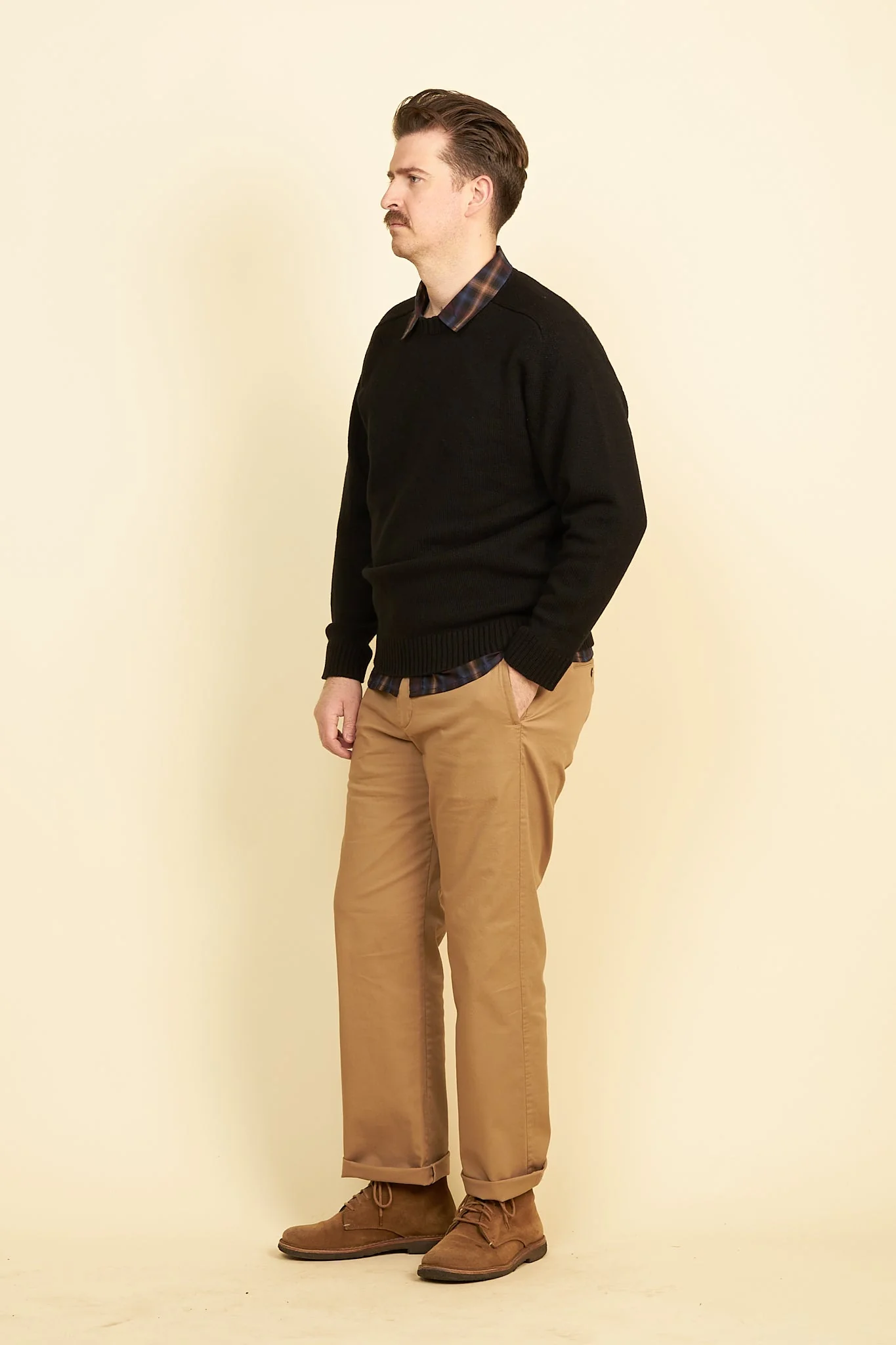 Rats Wool Cashmere Crew Neck Knit - Black - Image 3