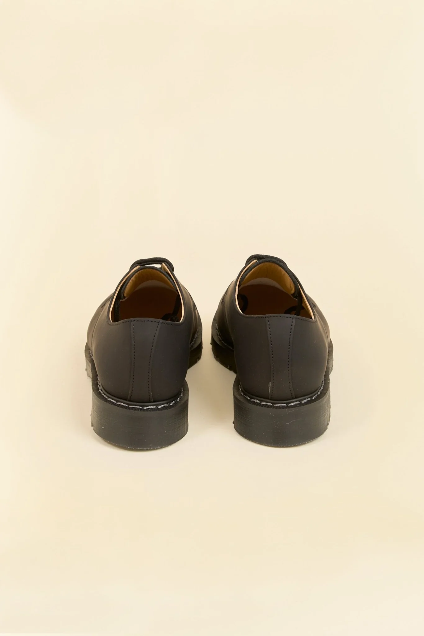 Solovair 3 Eye Gibson Shoe - Black Greasy - Image 5