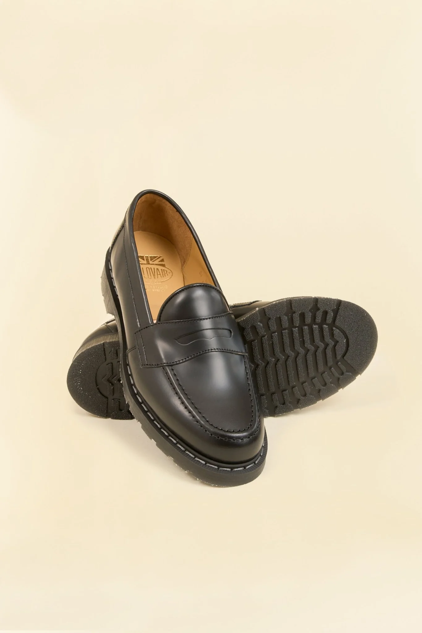Solovair Penny Loafer - Black Hi Shine - Image 4