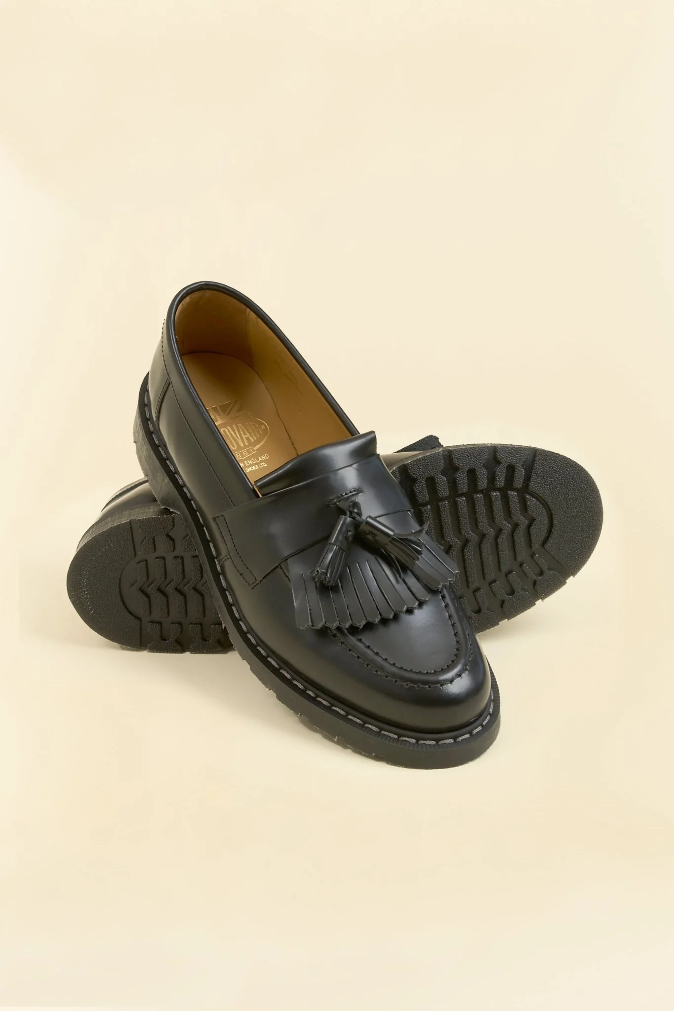 Solovair Tassel Loafer - Black Hi Shine - Image 4