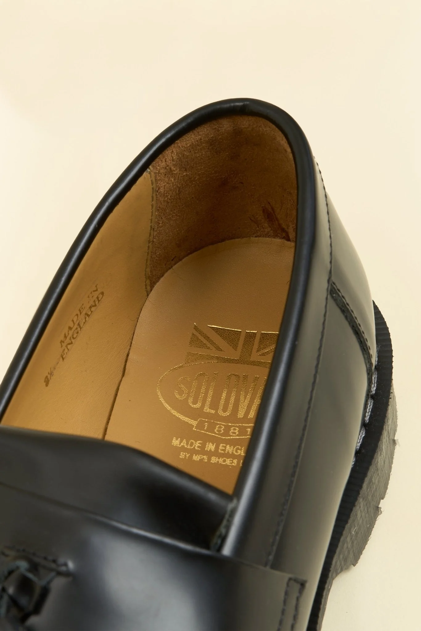 Solovair Tassel Loafer - Black Hi Shine - Image 7