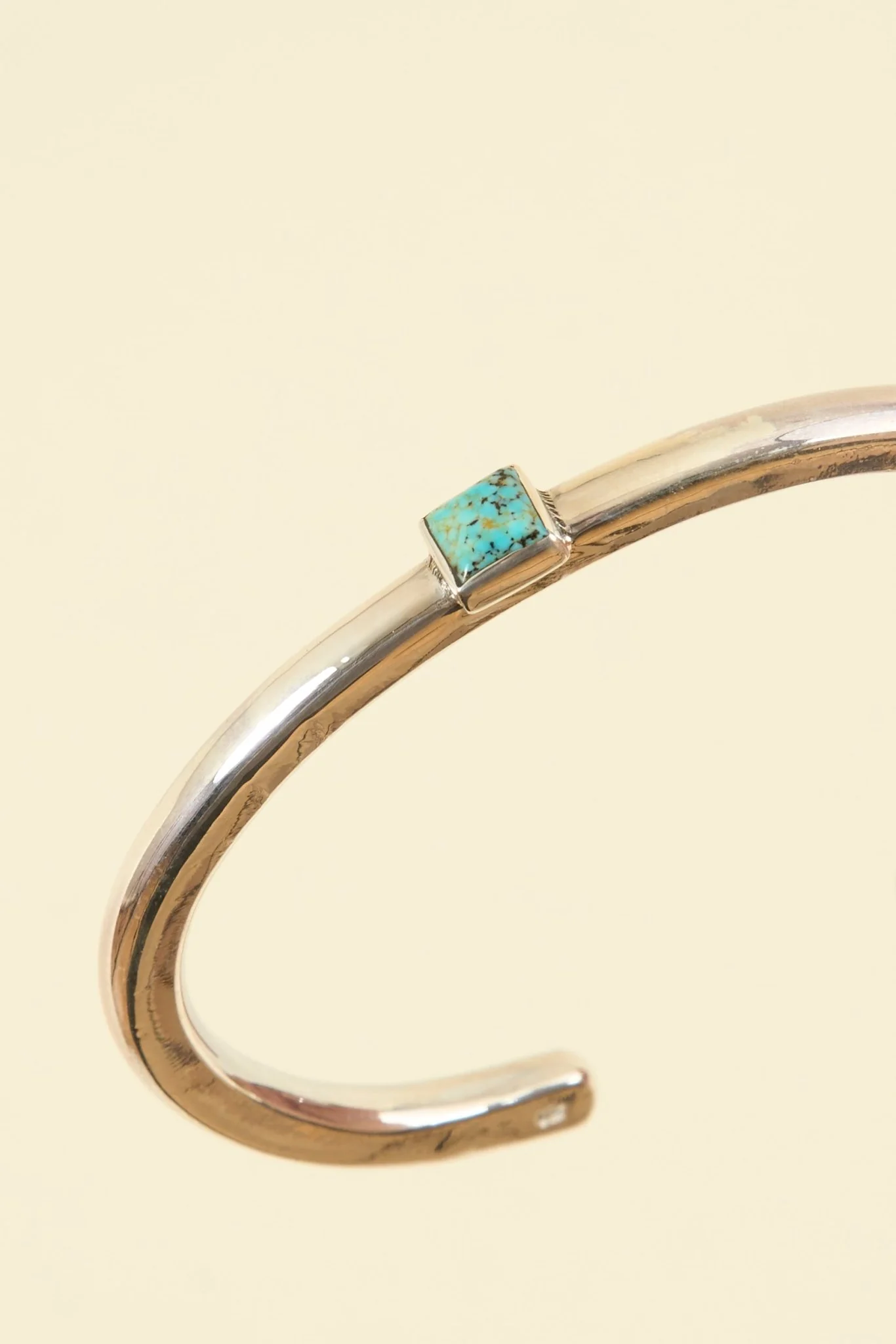 SunKu Roller Press Bangle - Silver / Turquoise - Image 2