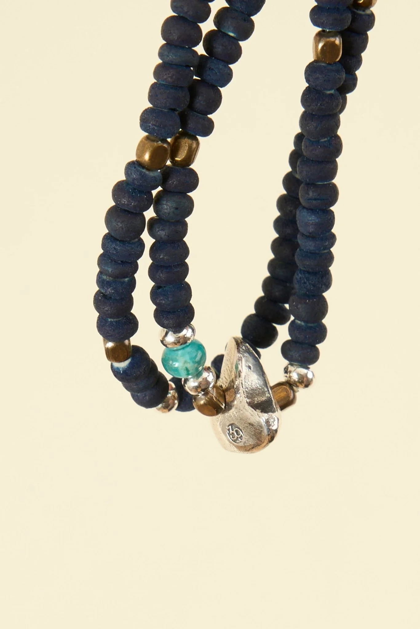 SunKu Beaded Necklace & Bracelet - Indigo - Image 3