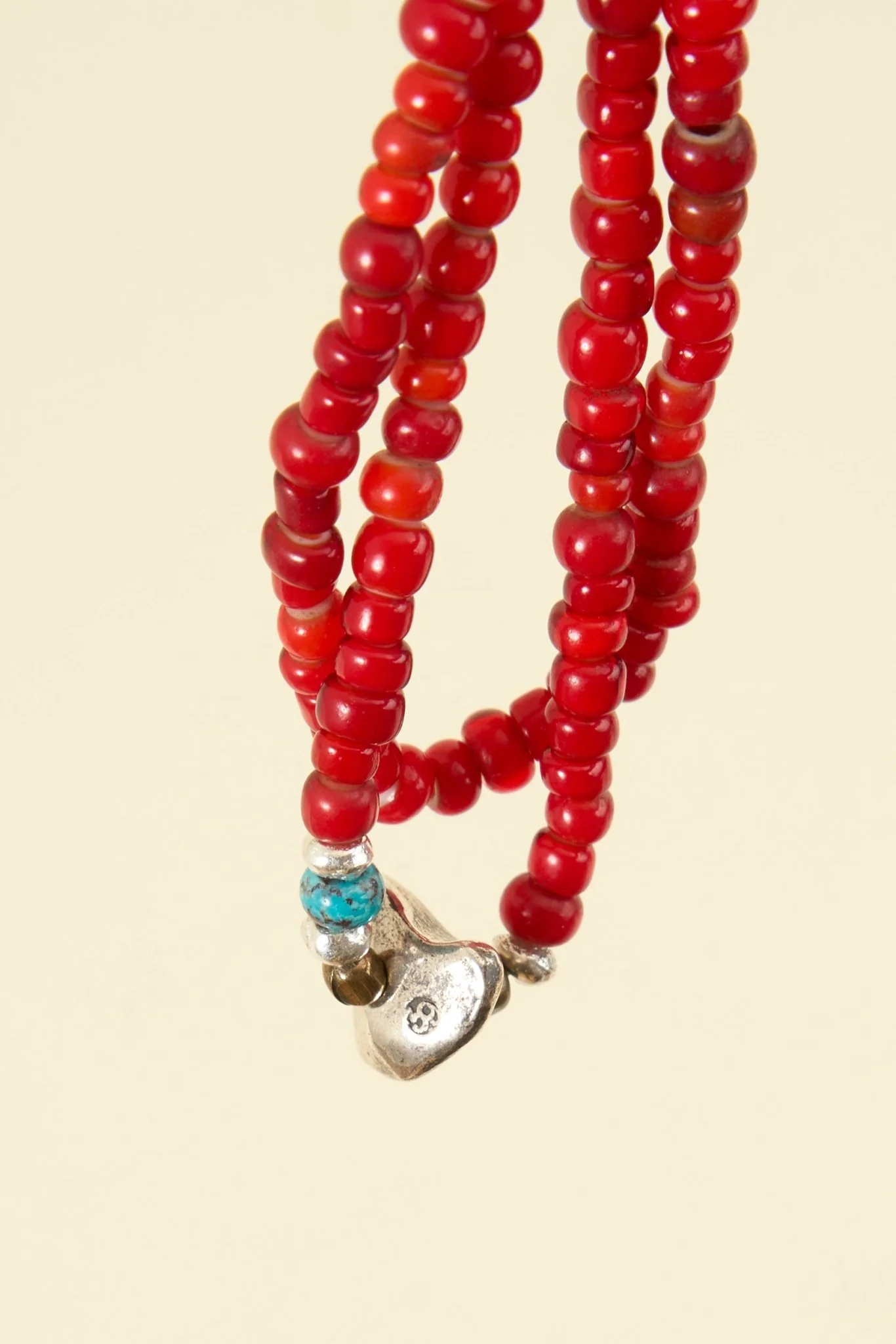 Sunku White Heart Necklace & Bracelet - Red - Image 4