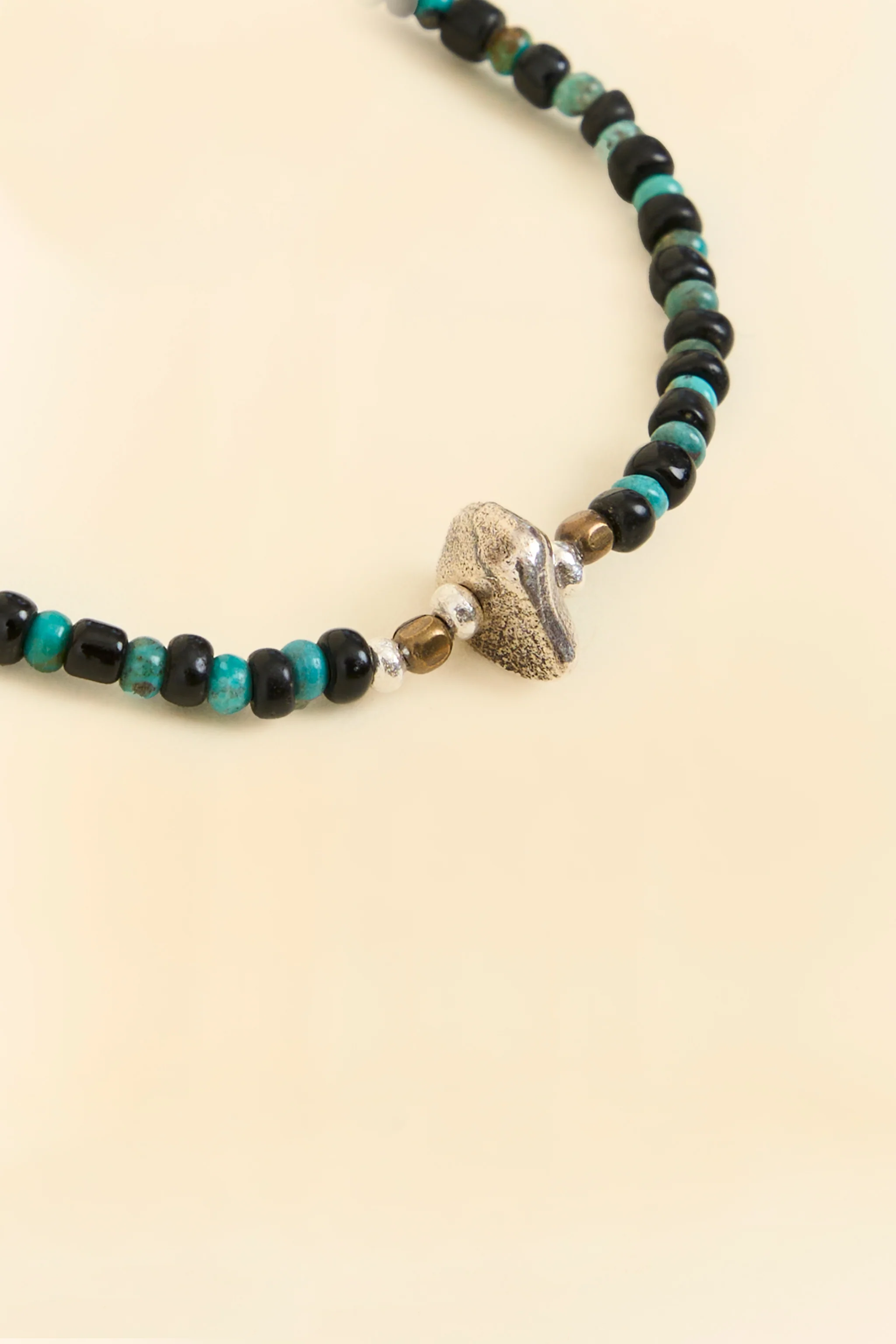 Sunku Antique Beads Bracelet - Black/Turquoise - Image 2