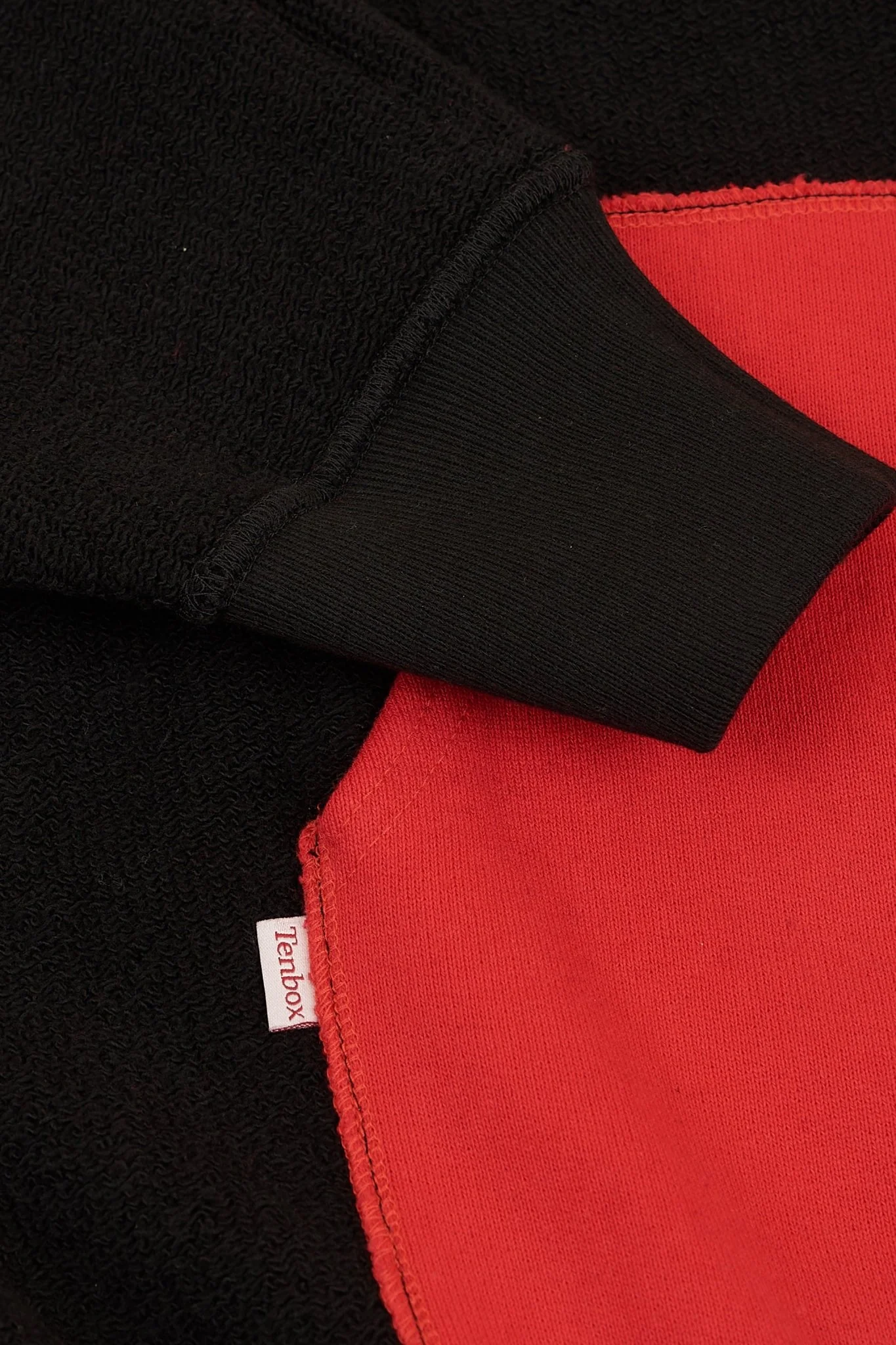 TENBOX Reversible Hooded Sweatshirt - Black / Red - Image 10