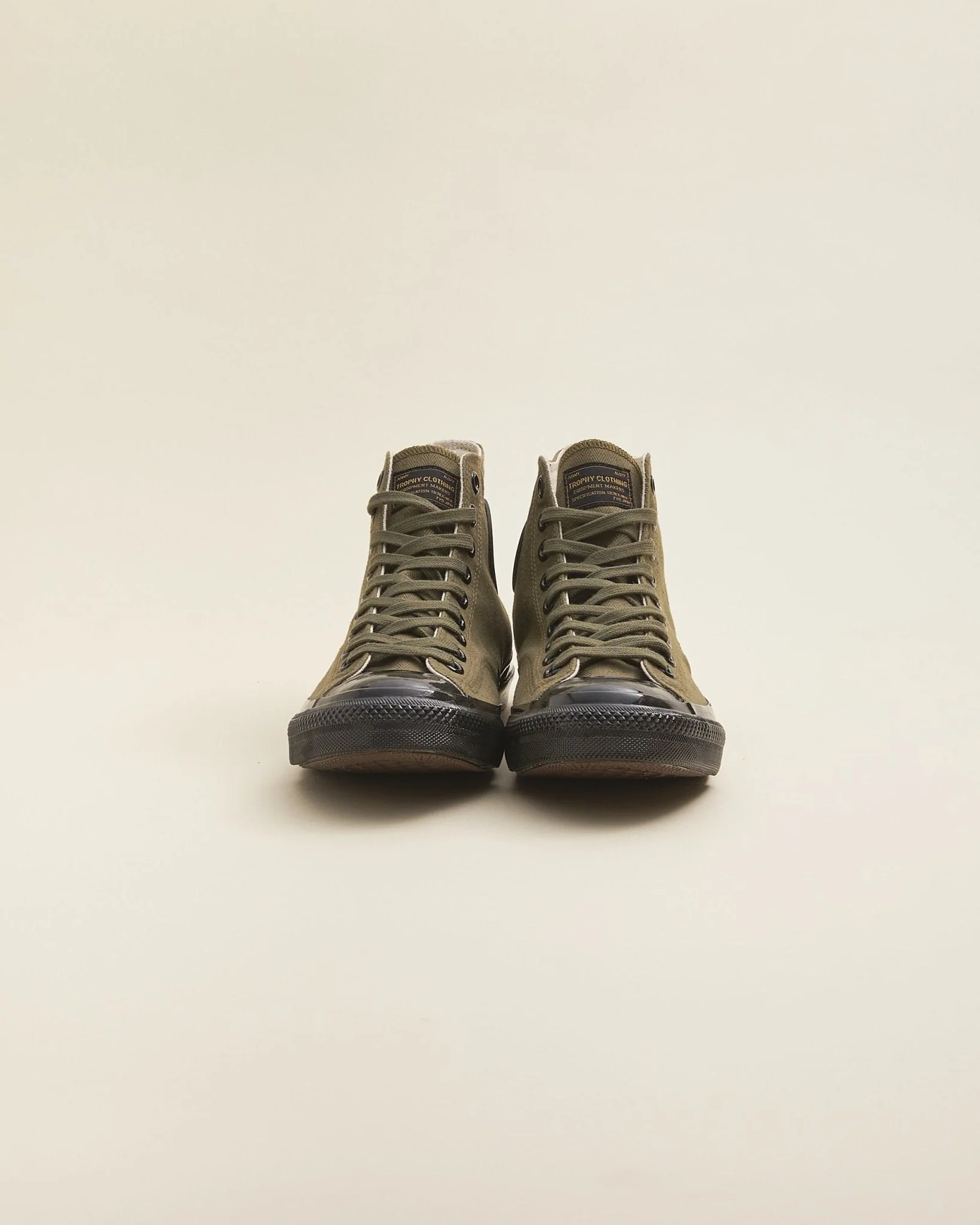 Trophy Clothing Hi-Top Mil Sneaker - Olive - Image 2