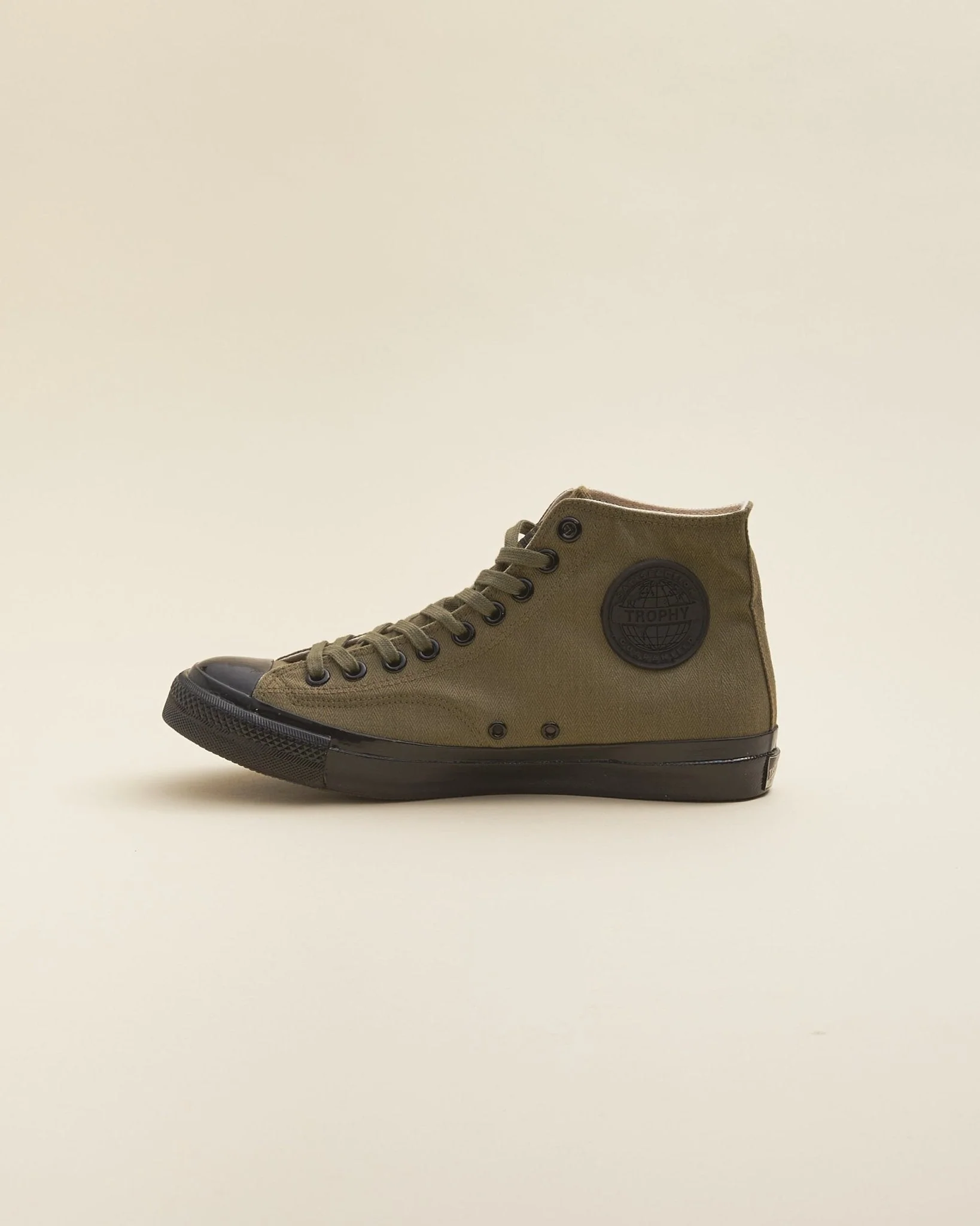 Trophy Clothing Hi-Top Mil Sneaker - Olive - Image 4
