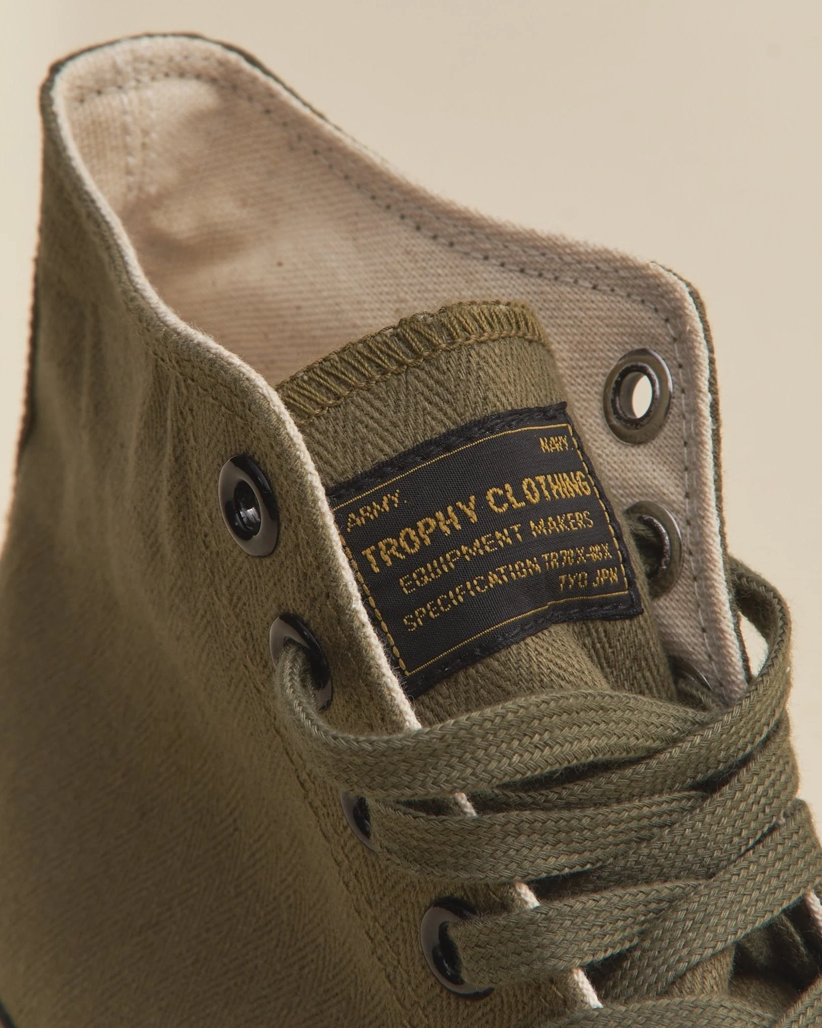 Trophy Clothing Hi-Top Mil Sneaker - Olive - Image 6