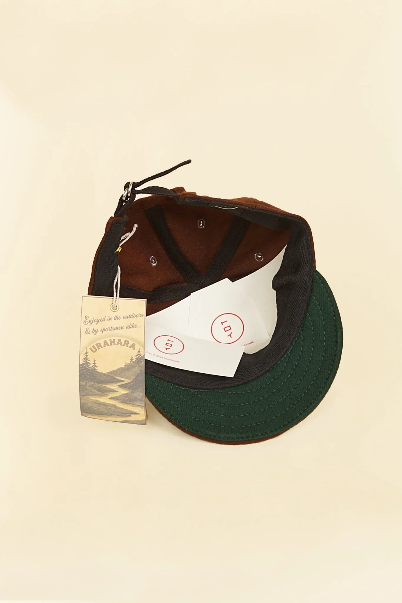 URAHARA x Troy O'Shea Early 1900's Baseball Cap - Brown Melton Wool - Image 3