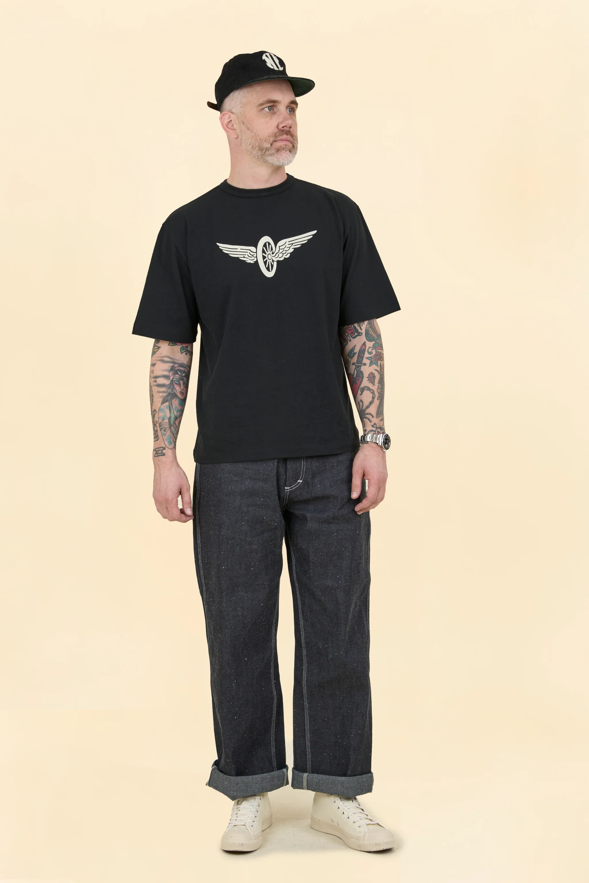 Wearmasters Flying Wheel T-Shirt - Black - Image 2
